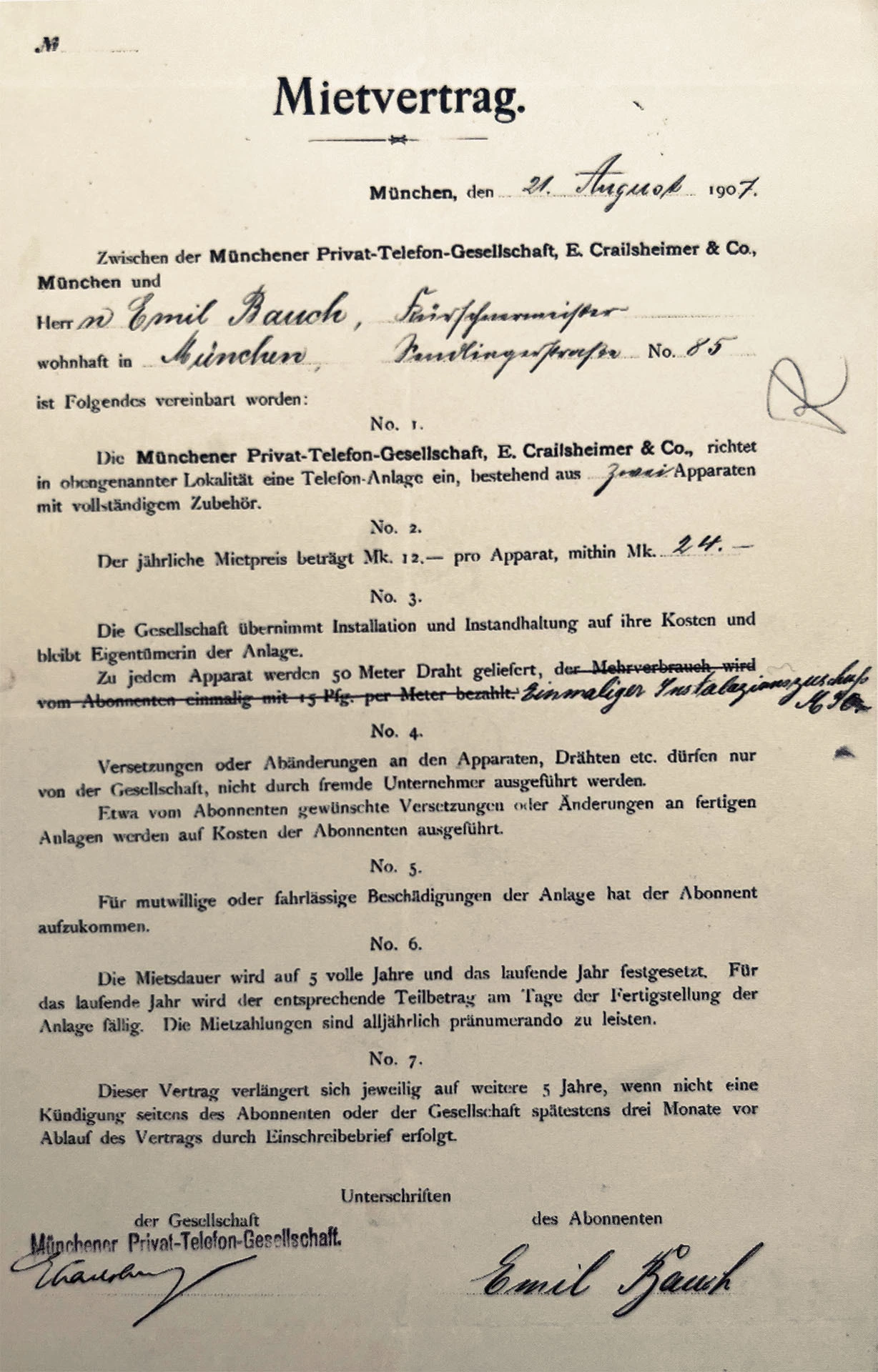 MTG Mietvertrag 1907